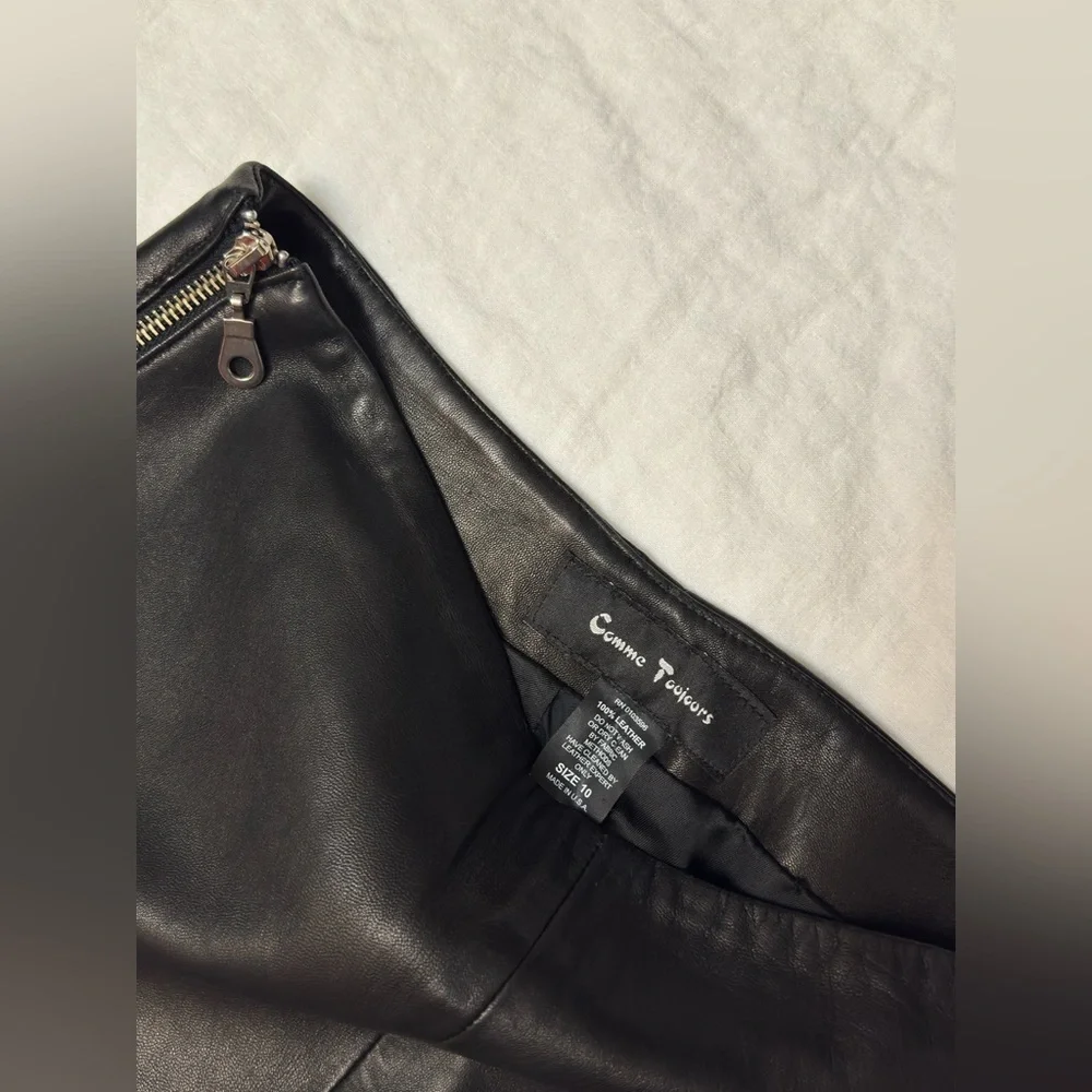Comme Toujour Butter Soft Black Leather Trouser Pants Size 10 Grunge Indie Retro